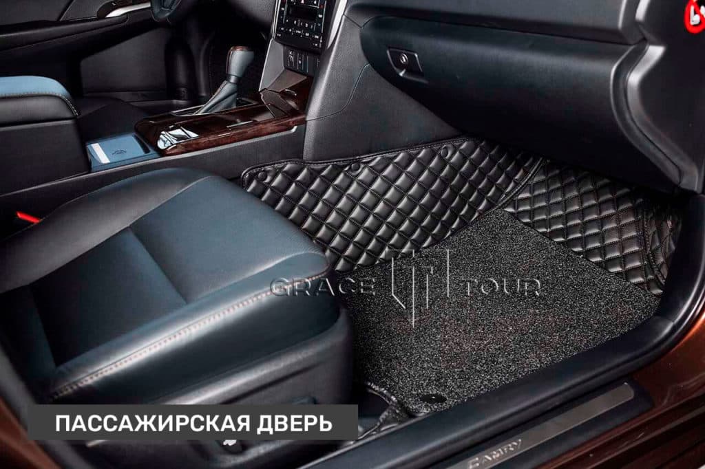 Пассажирские коврики из экокожи для Toyota Camry