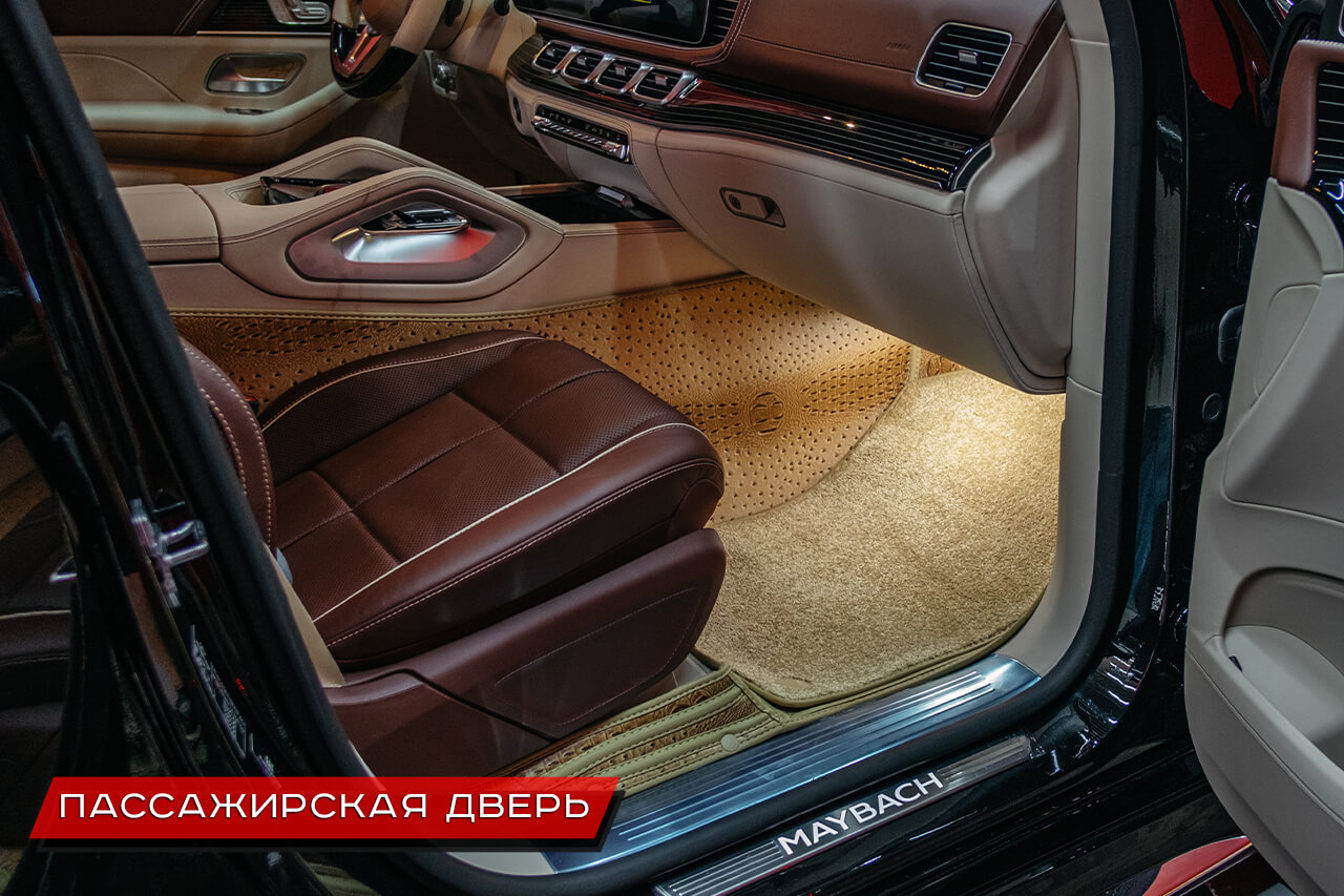 3d-коврики из экокожи для Mercedes-Benz GLS-Maybach. Экзотика бежевого цвета