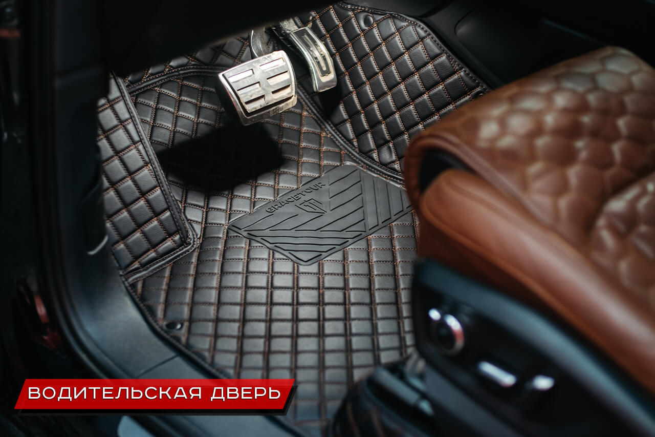 Автомобильные коврики из экокожи Люкс 3D для Audi Q7
